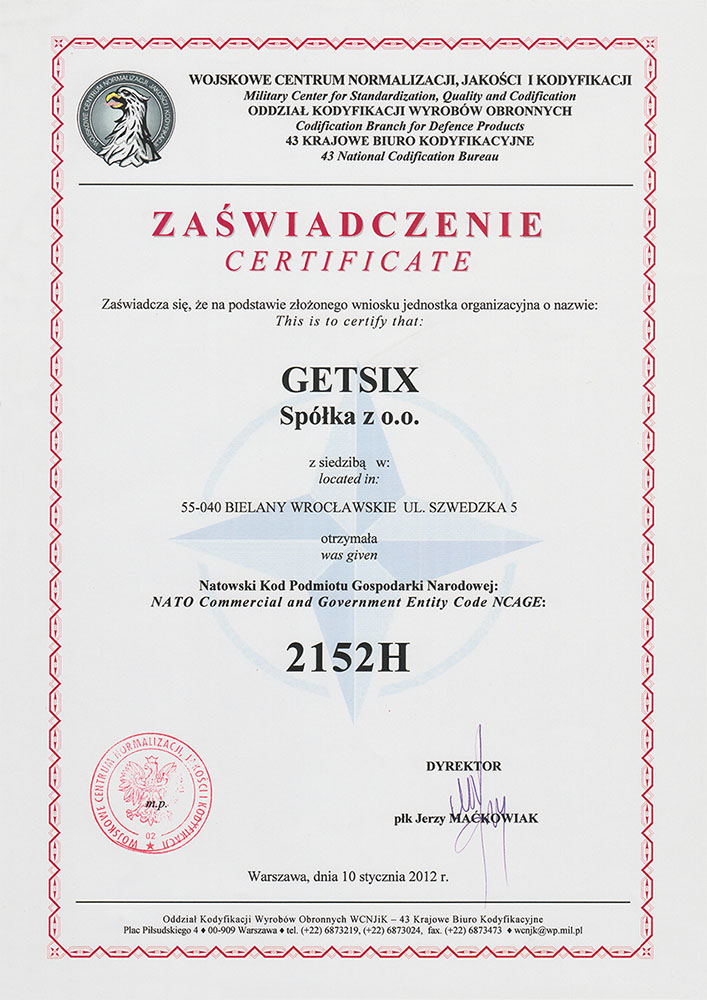 Certificate of NATO