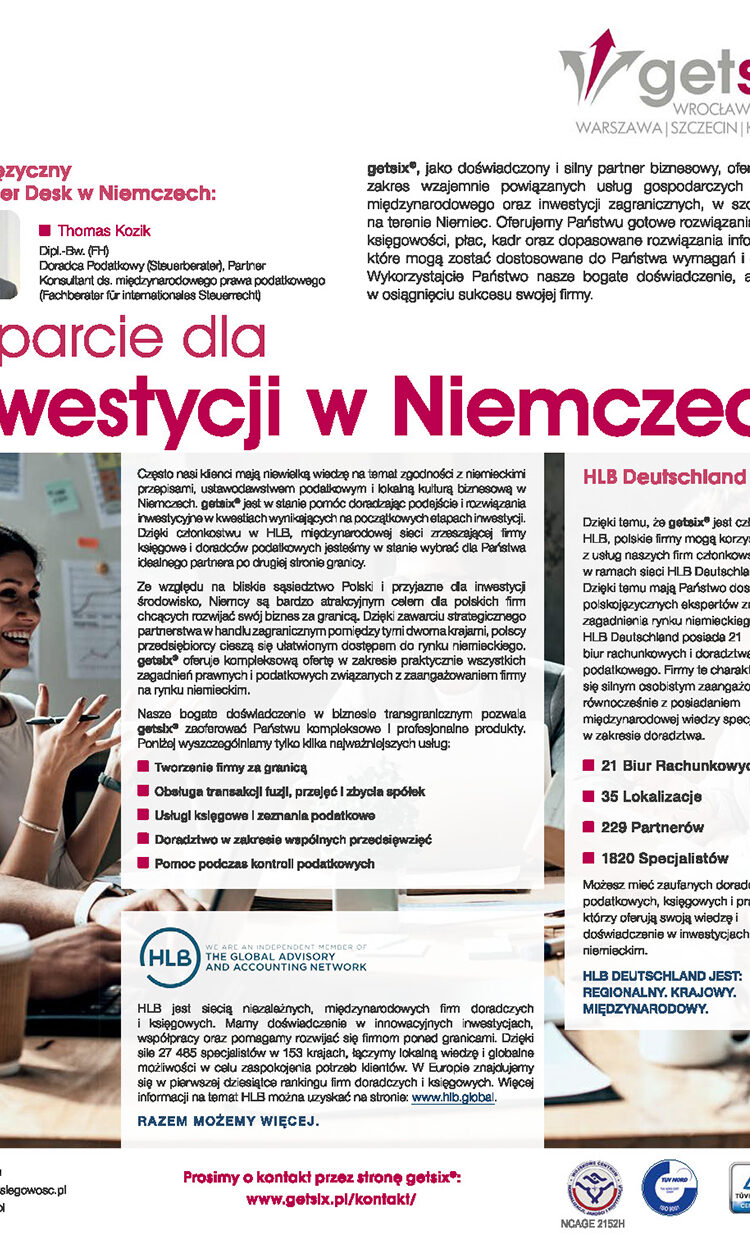 Wsparcie dla inwestycji w Niemczech