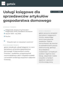 Usługi księgowe dla sprzedawców artykułów gospodarstwa domowego