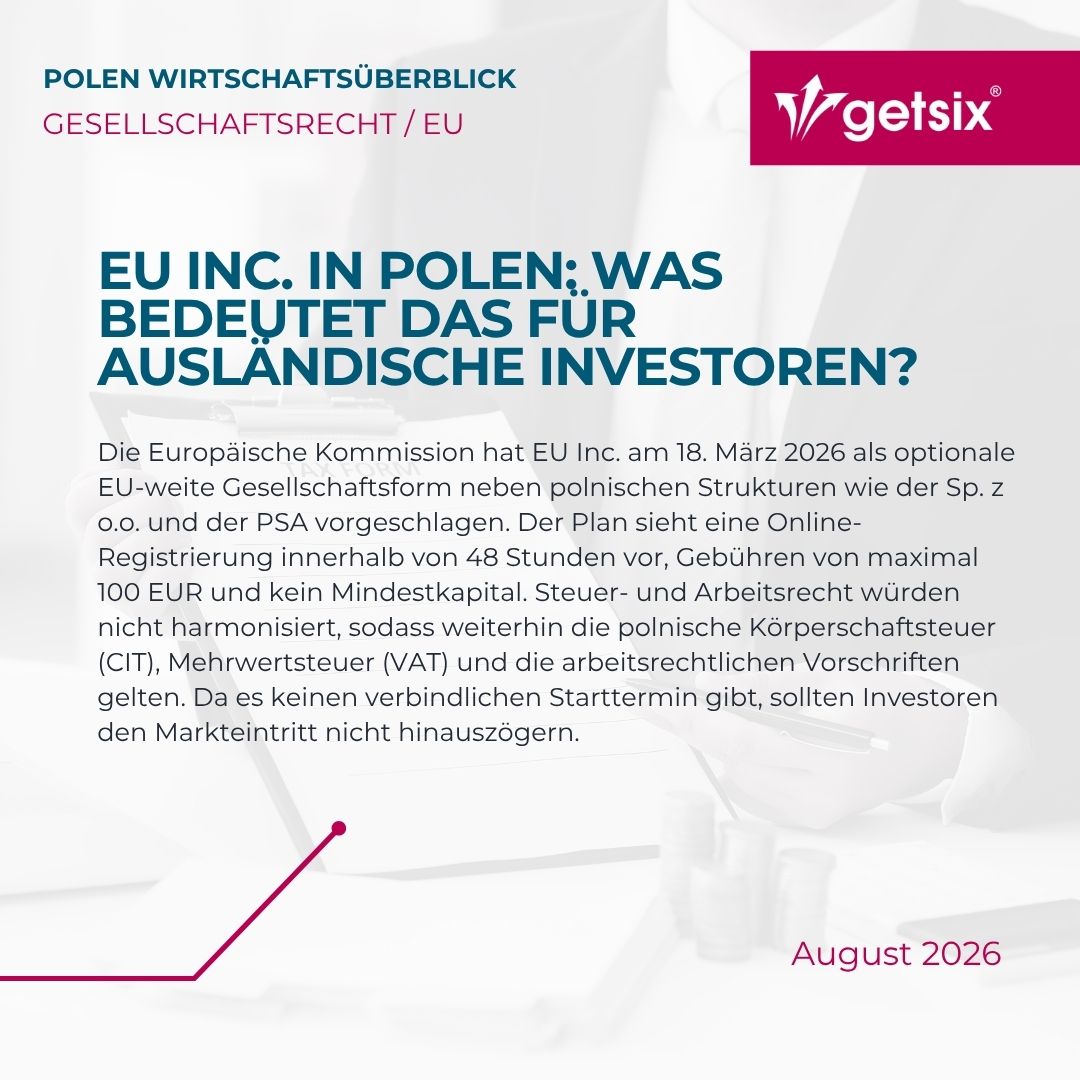 EU Inc in Polen – neue EU-weite Gesellschaftsform für ausländische Investoren