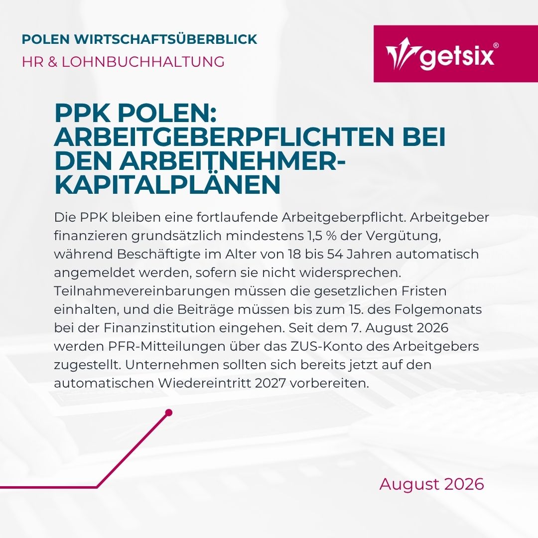 Arbeitgeberpflichten bei PPK in Polen – Arbeitnehmer-Kapitalpläne 2026