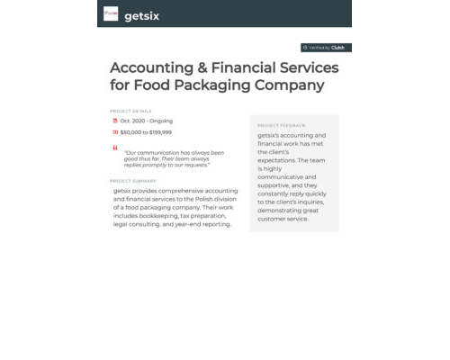 Accounting & Financial Services for Food Packaging Company