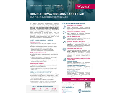 Kompleksowa obsługa kadr i płac - One Pager