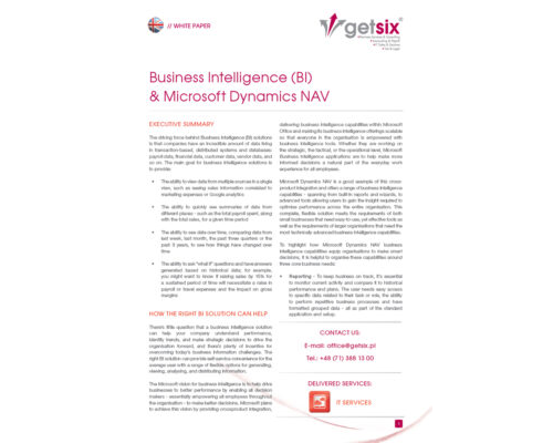 BI & Microsoft Dynamics NAV