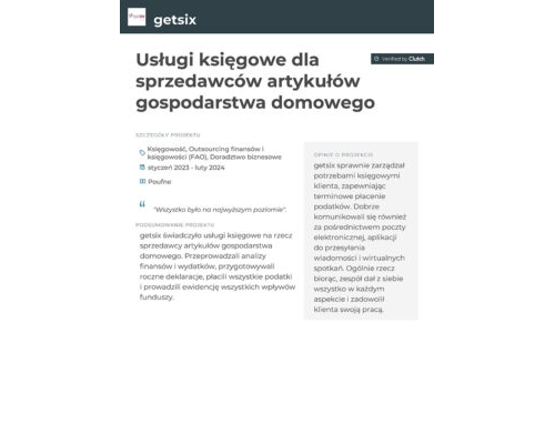 Usługi księgowe dla sprzedawców artykułów gospodarstwa domowego